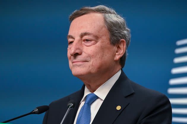 Mario Draghi , Italian Prime Minister in Brussels after the October European Council, in Brussels, Belgium, on October 22, 2021 (Photo by Riccardo Pareggiani/NurPhoto via Getty Images) (Photo: NurPhoto via Getty Images)