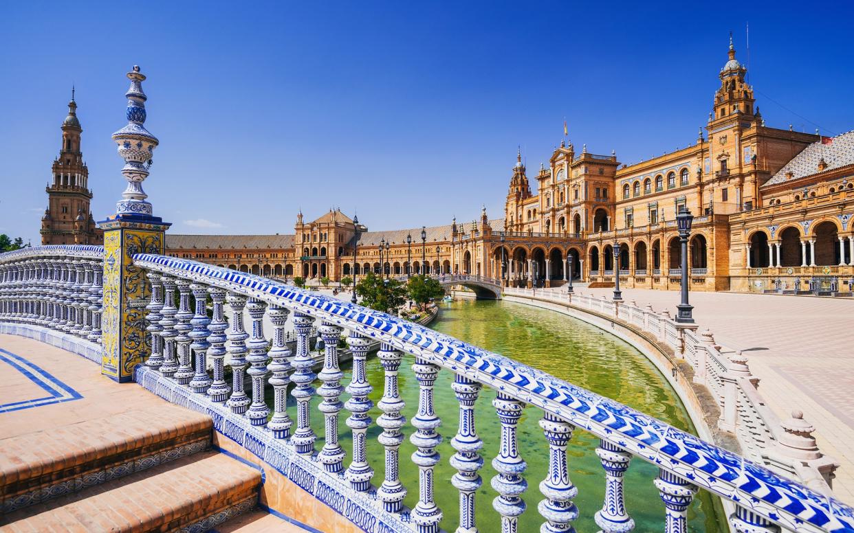 History oozes through Seville's pores, with ancient Moorish walls, Roman ruins and Baroque churches as well as the resplendent Plaza de España