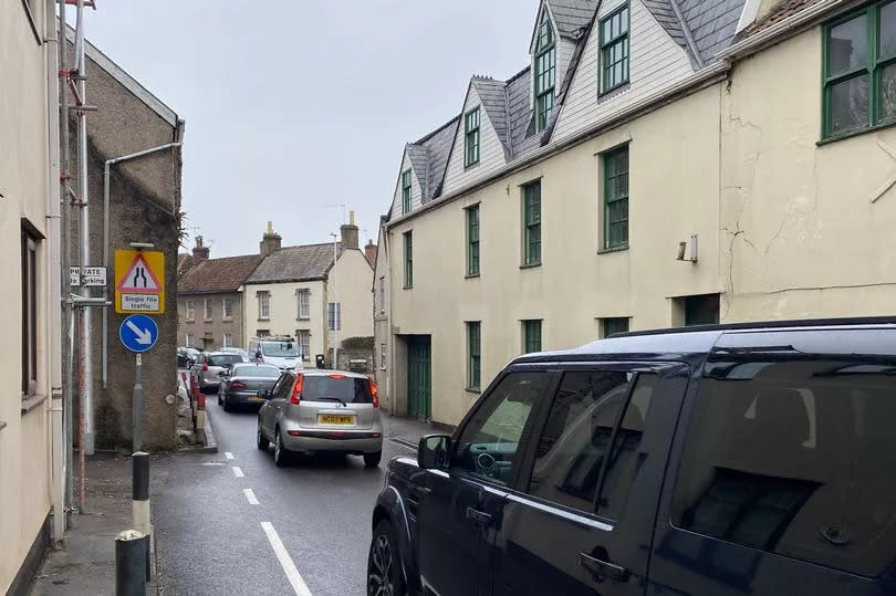 Congestion in Banwell as A road traffic goes through "the narrows" -Credit:John Wimperis