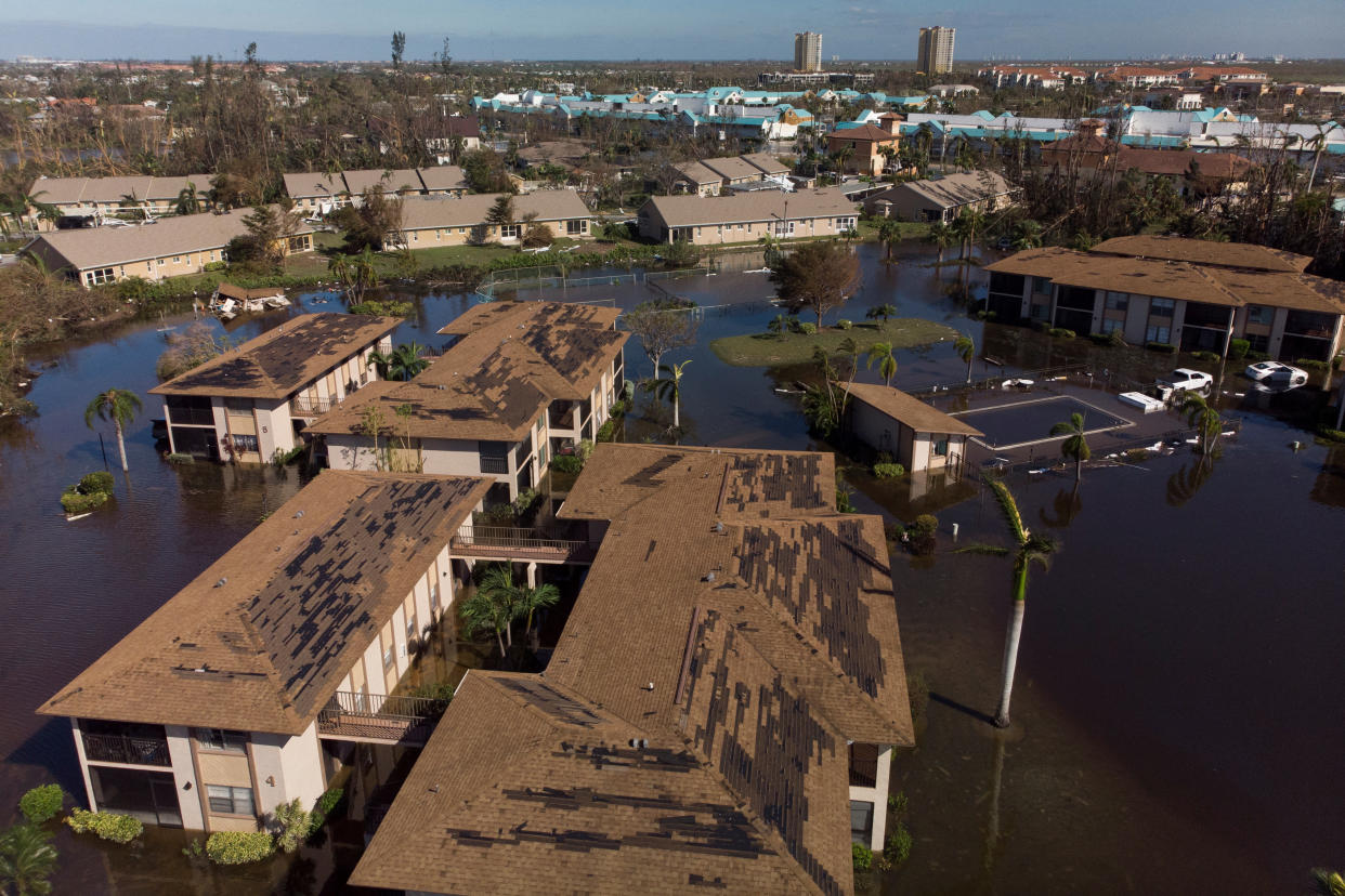 A view of a flooded community after Hurricane Ian caused widespread destruction in Fort Myers, Florida, U.S., September 29, 2022. REUTERS/Marco Bello