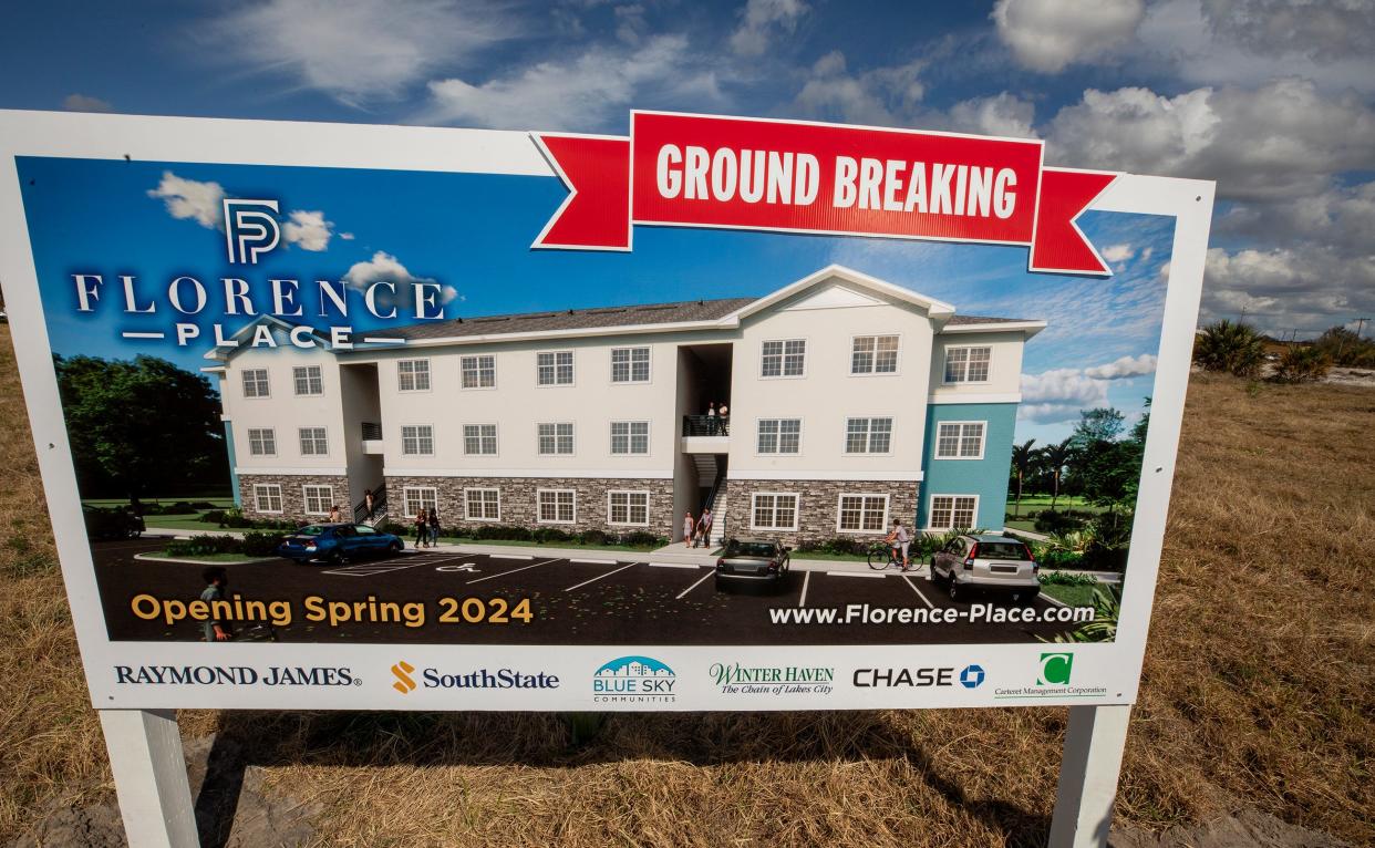 Ground breaking ceremony for the new 88-unit affordable housing complex, Florence Place in Winter Haven Fl  Monday January 30 ,2023.T The project has received funding from Polk County and the City of Winter Haven.Ernst Peters/The Ledger