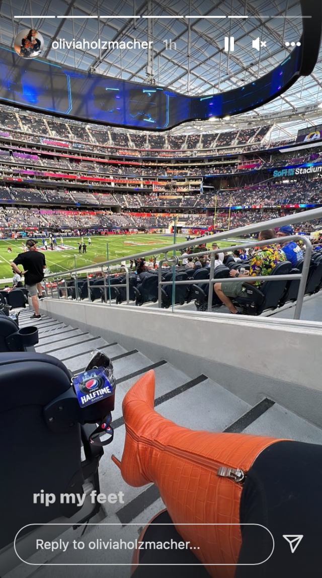 Olivia Holzmacher wears special Bengals boots to cheer on boyfriend Joe  Burrow at Super Bowl