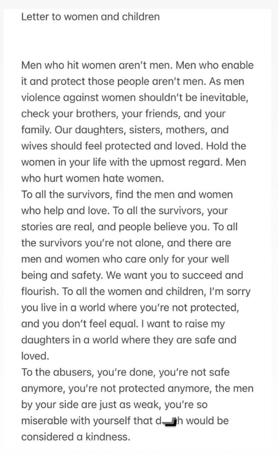 Alex Fine’s letter in solidarity with his wife Cassandra ‘Cassie’ Ventura (Instagram via @Alexfine44)