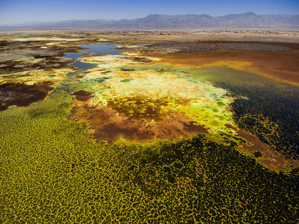 <p>The 32-year-old from a tiny village near Abano Terme in the province of Padua even used a drone to capture some unique aerial shots of the ‘alien’ landscape. (Photo: Francesco Pandolfo/Caters News) </p>