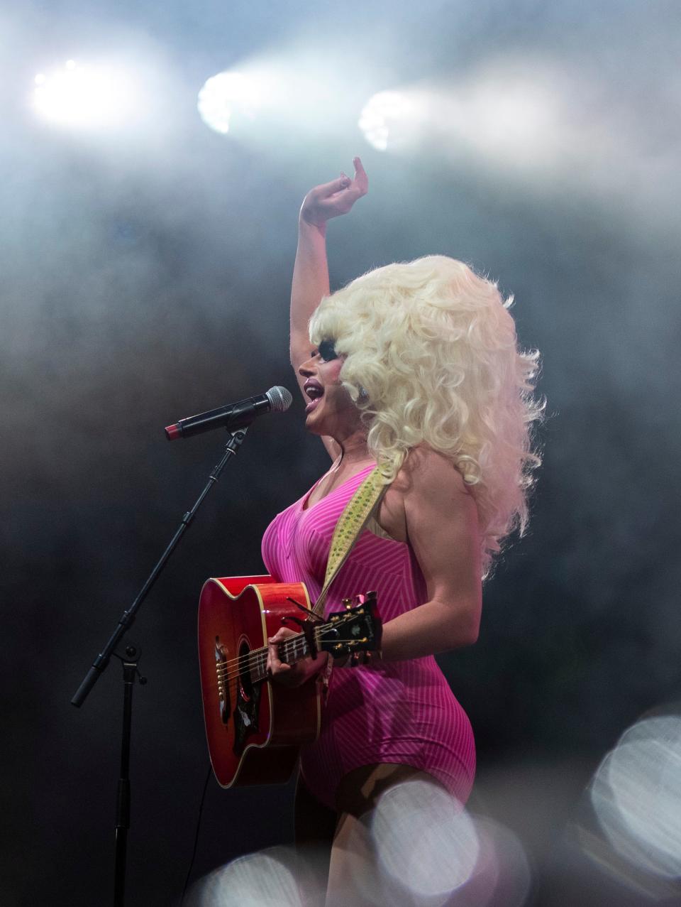 Trixie Mattel performs on the Palomino stage at Stagecoach at the Empire Polo Club in Indio, Calif., Friday, April 28, 2023. 