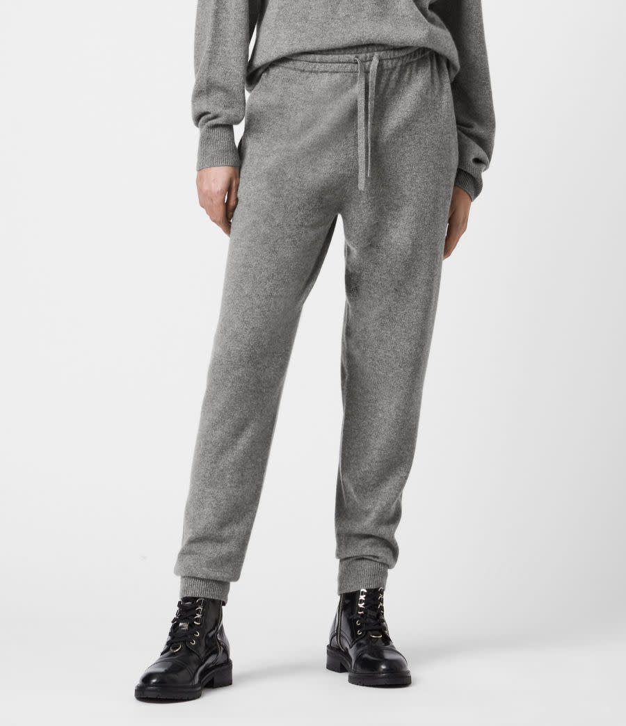 Womens Olly Cashmere Blend Slim Cuffed Joggers (grey_marl) - Image 4