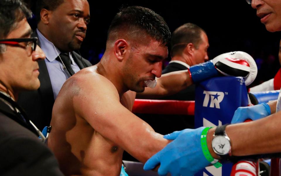 Amir Khan suffered terribly at the hands of Terence Crawford on Saturday night - Action Images via Reuters