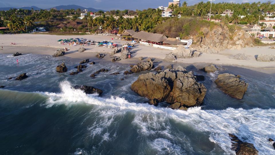 Aerial view of mexican resort Puerto Escondido, Oaxaca State, Mexico on Feb. 18, 2018.