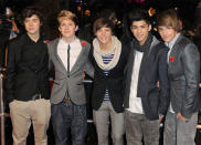 Scrubbing up for the Harry Potter and the Deathly Hallows: Part 1 world film premiere, the boys kept their trademark jeans paired with smart blazers. Louis wears a cosy snood.