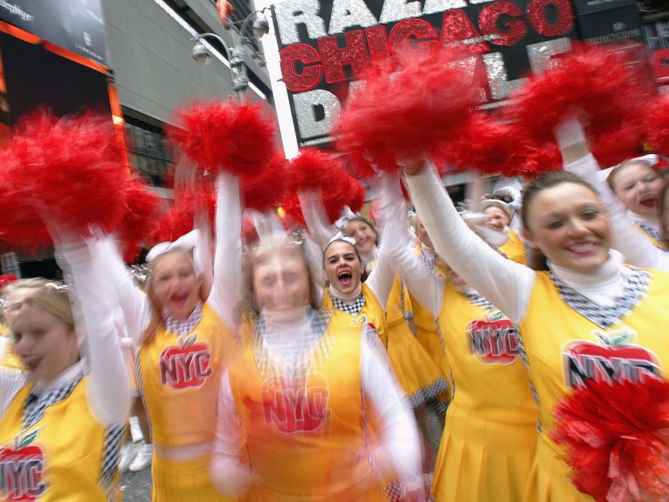 The New York City Cheerleaders at the 2005 Macy's thanksgiving day parade