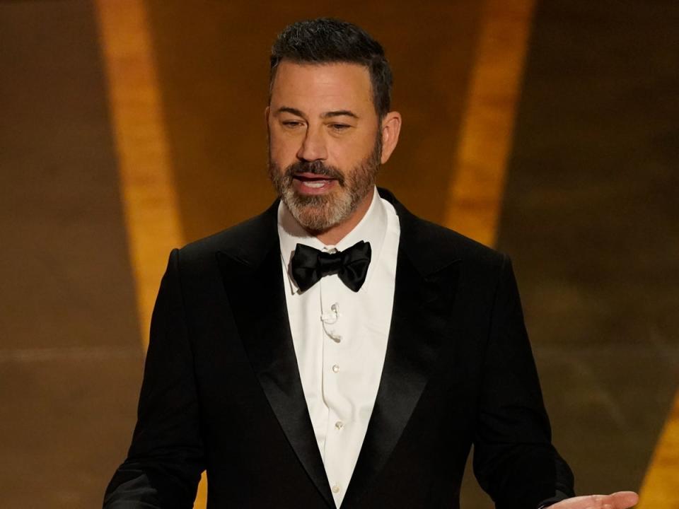 Jimmy Kimmel hosting the 2023 Oscars (Chris Pizzello/Invision/AP)