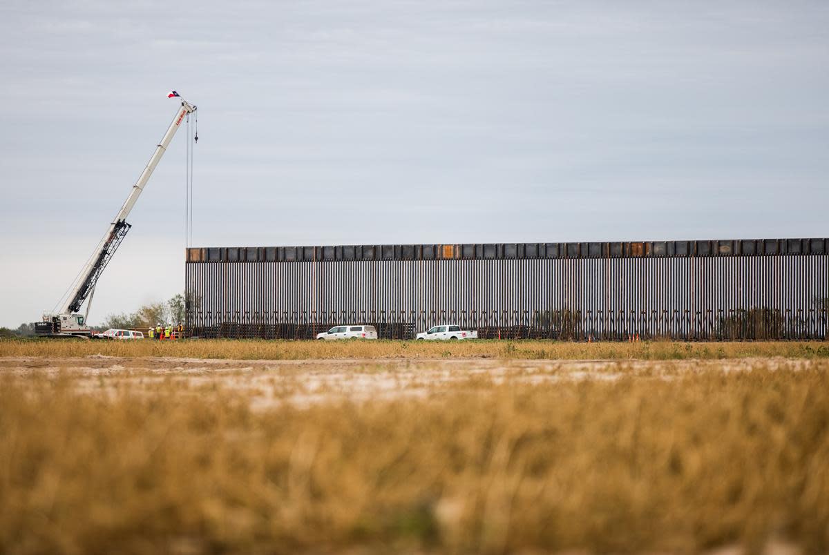 A portion of the Texas-funded wall at Rio Grande City on Jan. 11, 2022.