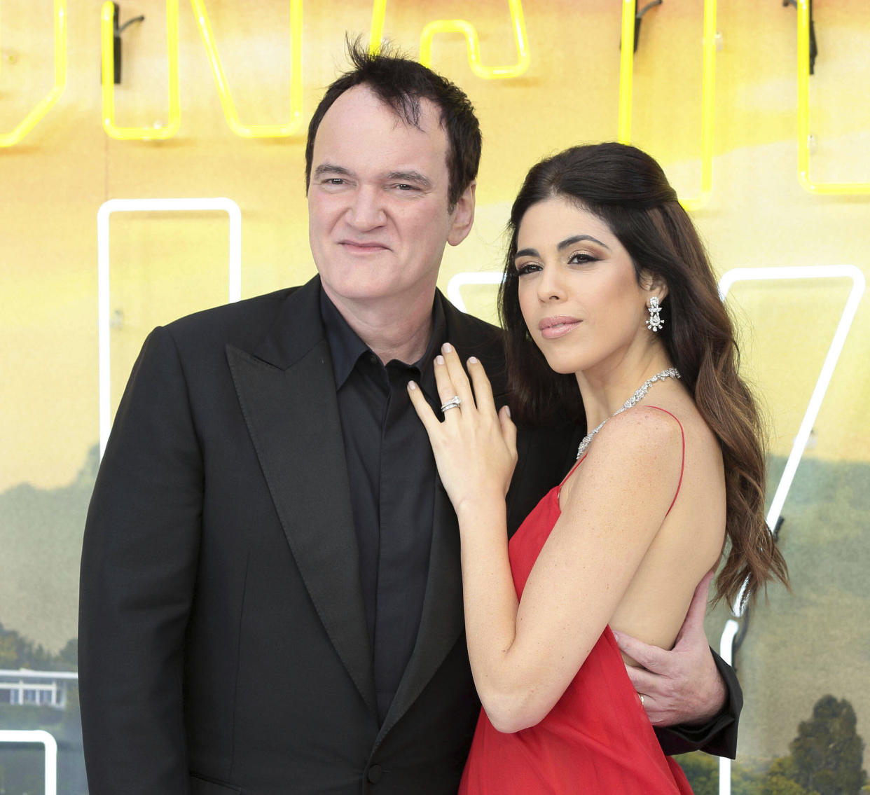 Photo by: ZZ/KGC-211/STAR MAX/IPx 2019 8/21/19 Quentin Tarantino is expecting his first child with wife, Daniella Pick. STAR MAX File Photo: 7/30/19 Quentin Tarantino and Daniella Pick at the premiere of "Once Upon A Time In Hollywood" held at the Odeon Luxe Leicester Square Cinema. (London, England, UK)
