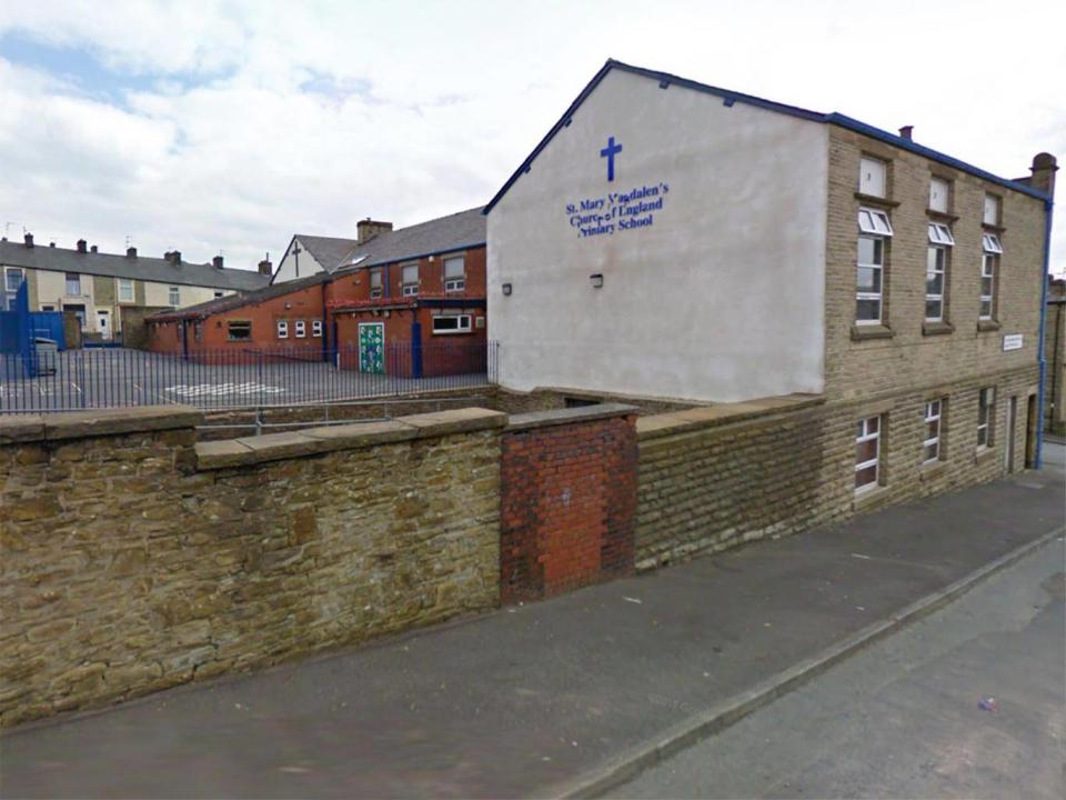 The school in Accrington where Lucy taught. She wrote about having to leave work late to avoid the press pack (Google)