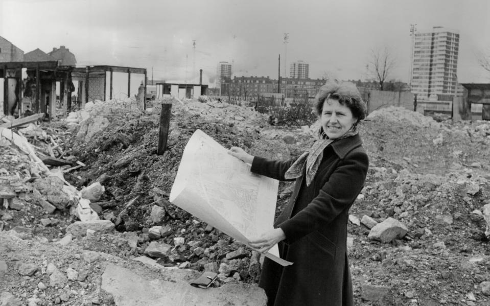 Alice Colman on a derelict site in Tower Hamlets, East London, in 1978 - ANL/Shutterstock