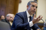 David Marcus, CEO of Facebook's Calibra digital wallet service, speaks during a House Financial Services Committee hearing on Facebook's proposed cryptocurrency on Capitol Hill in Washington, Wednesday, July 17, 2019. (AP Photo/Andrew Harnik)