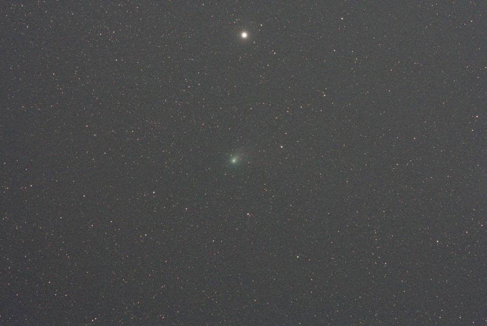 A single exposure image of the comet taken by Steve Pauly of Knoxville, Tennessee with a 135 mm lens.