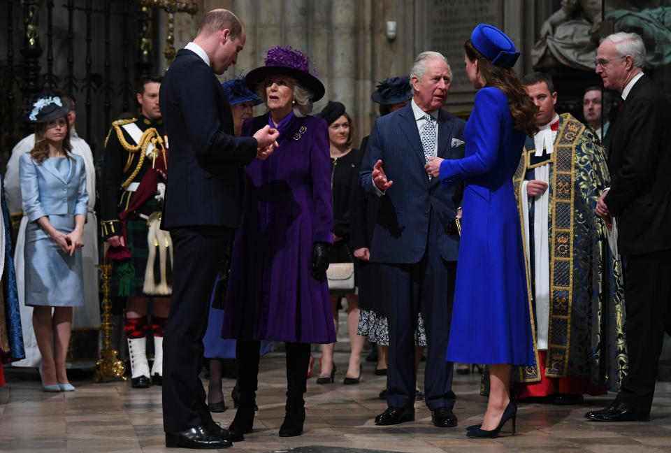 Prince Charles, Prince of Wales , Camilla, Duchess of Cornwall, Catherine, Duchess of Cambridge and Prince William, Duke of Cambridge attend the Commonwealth Day service ceremony at Westminster Abbey