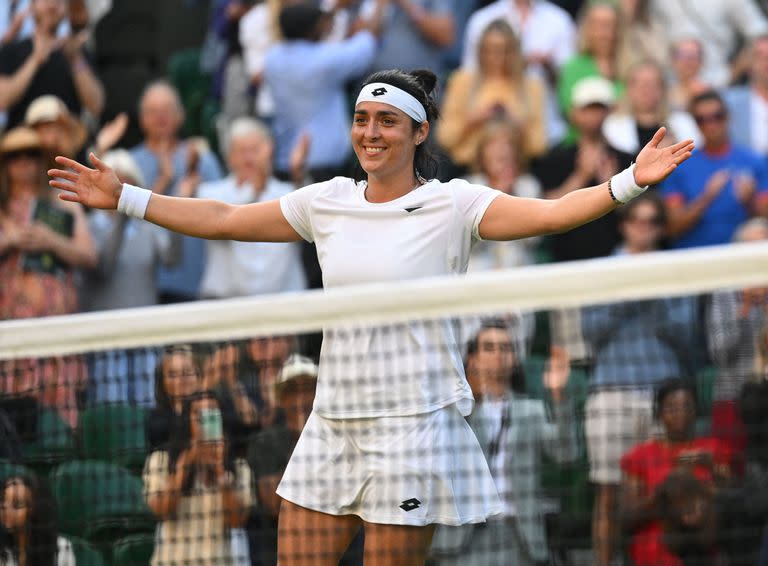 El festejo de Ons Jabeur, que está escribiendo la historia de Wimbledon