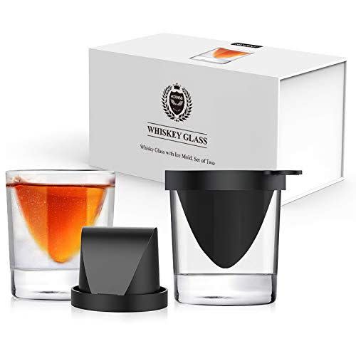 44) Whiskey Wedge Glasses with Silicone Ice Mold