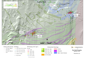 Pen Gold Project: Plan Map of Deerfoot Regional Target