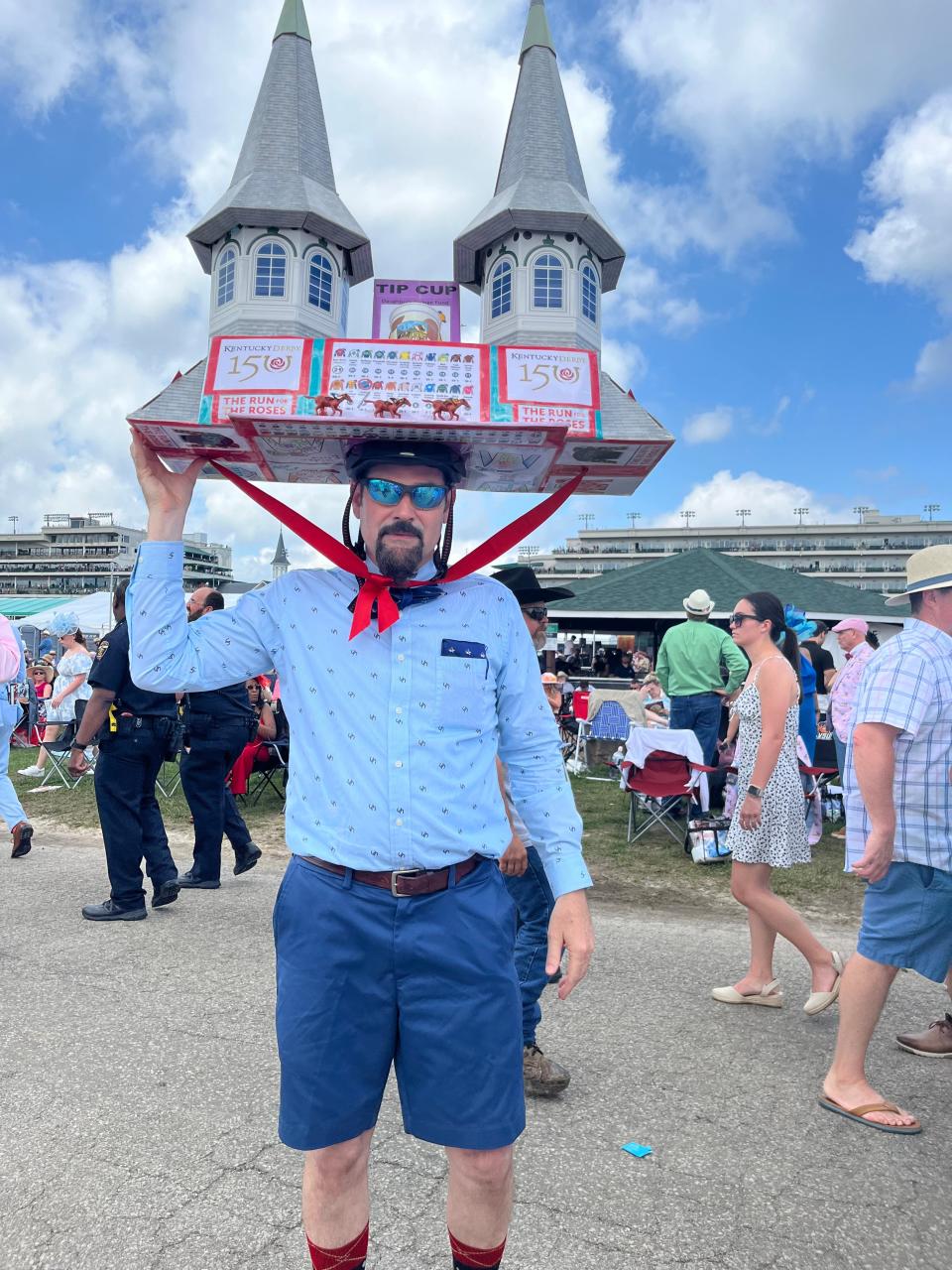 Chris Lowber is one of many people who went all out for his 150 years of Derby outfit at Churchill Downs on Satuday, May 4, 2024.