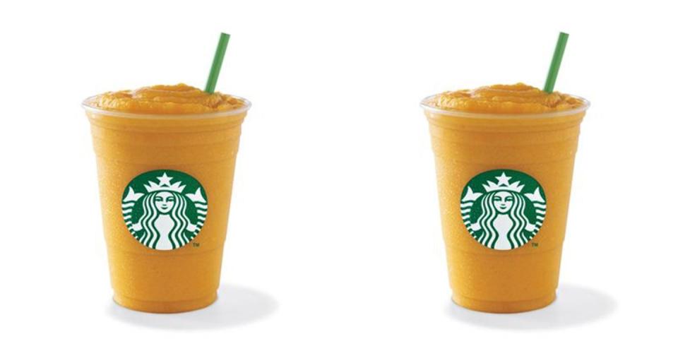 <p>Debuted during the summer of 2006, the Pomegranate and Tangerine Frappuccino juice blends were made with fruit juice and freshly-brewed Tazo tea. Described as “<a href="https://www.businesswire.com/news/home/20060627005375/en/Starbucks-Famous-Frappuccino-Blended-Beverages-Tead-Summer" rel="nofollow noopener" target="_blank" data-ylk="slk:the perfect summer refresher;elm:context_link;itc:0;sec:content-canvas" class="link ">the perfect summer refresher</a>” and drinks to “keep summer sizzlin’” by BusinessWire upon their release, the drinks eventually sizzled right off the menu. (Pictured is the Mango Passionfruit Blended Frapp that still exists outside of the U.S.)</p>