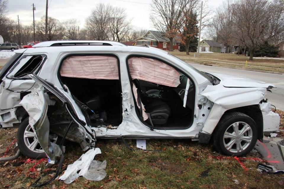Robert Angotti was sitting in the front passenger seat of this vehicle when it was struck by a truck fleeing Independence police. Independence paid $400,000 to resolve a lawsuit filed against the officer and the city. 