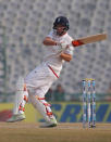 Cricket - India v England - Third Test cricket match - Punjab Cricket Association Stadium, Mohali, India - 29/11/16. England's Joe Root plays a shot. REUTERS/Adnan Abidi