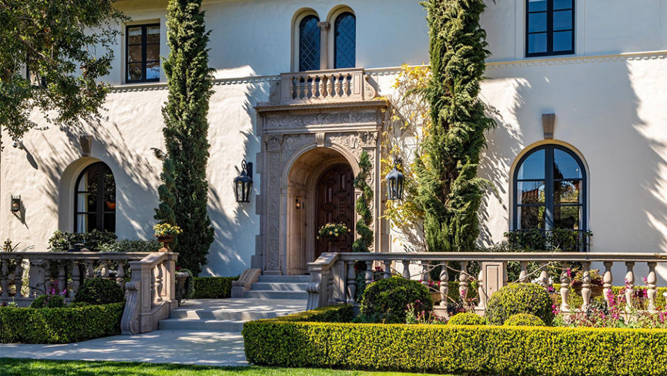 The Mediterranean-style facade is emblematic of homes in posh Hancock Park.