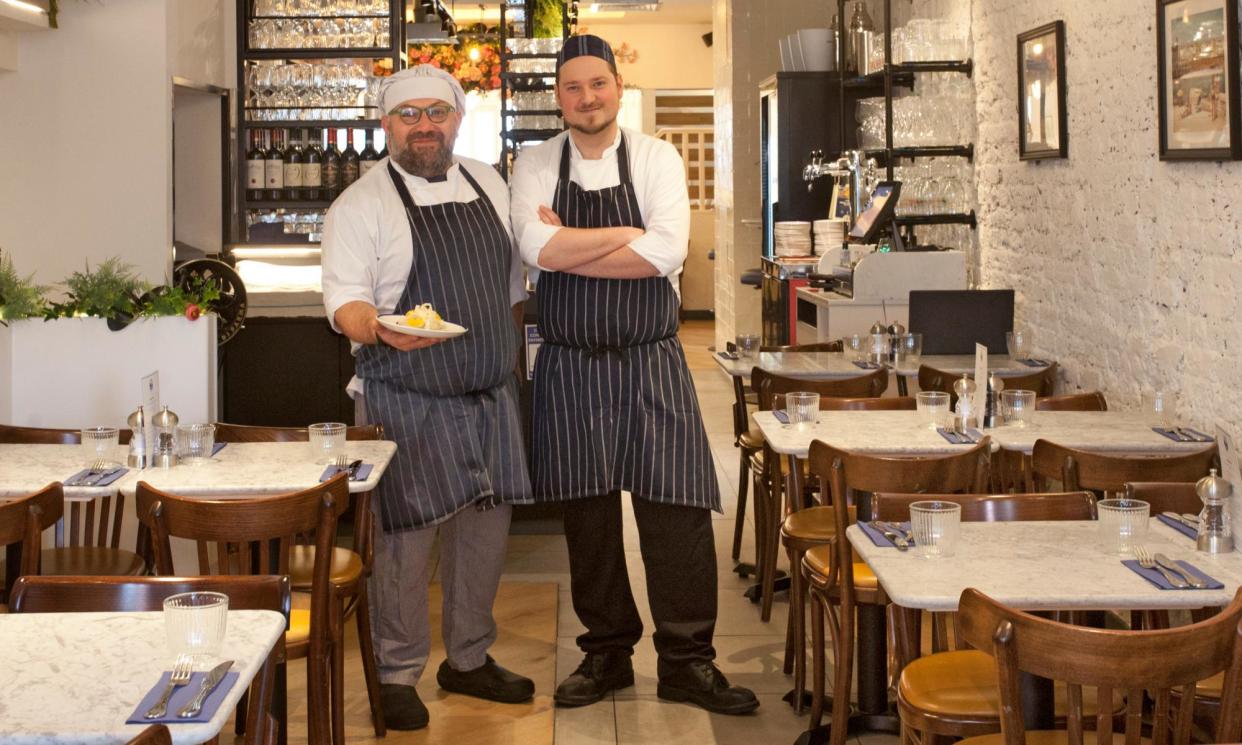 <span>Still standing: chefs Daniele and Francesco. The first Spaghetti House was opened on Goodge Street in 1955, and the group is still owned by the same family.</span><span>Photograph: Sophia Evans/The Observer</span>