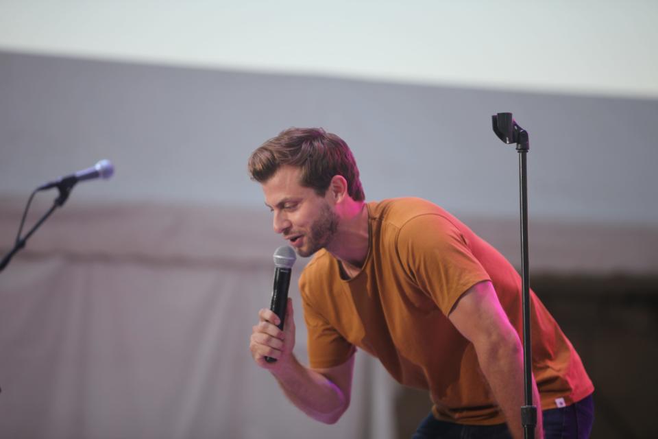 Comedian and Elm Grove native Charlie Berens performs at the Wisconsin State Fair Main Stage on Aug. 10, 2022.