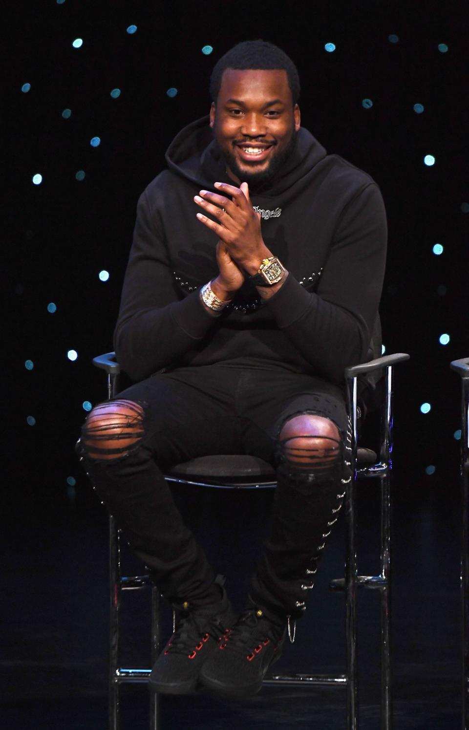 Meek Mill speaks onstage during the launch of The Reform