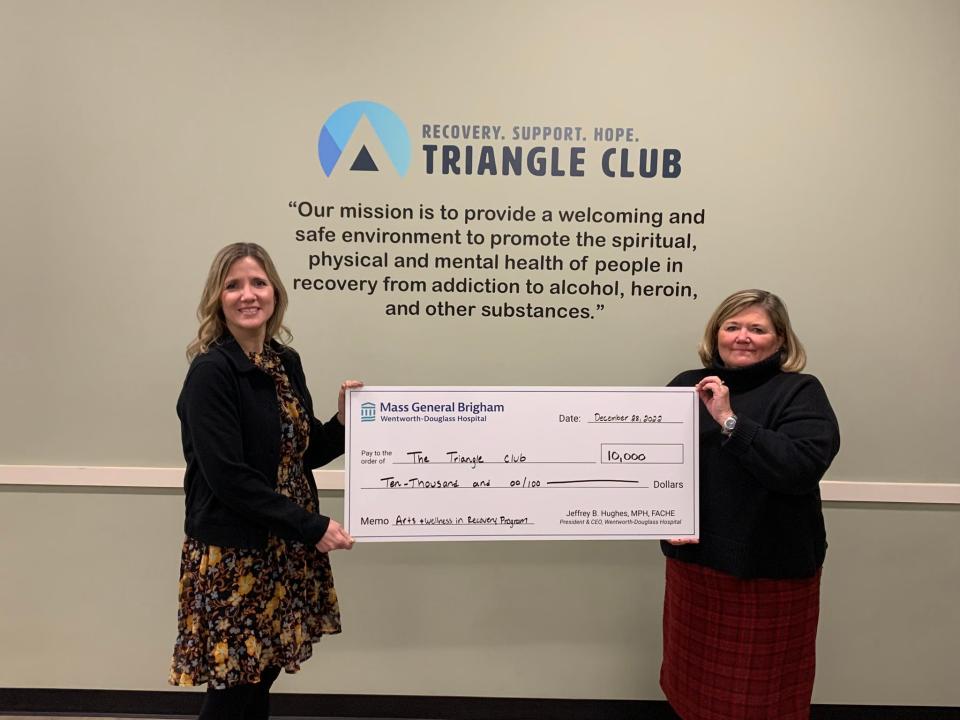 Wentworth-Douglass Hospital has awarded a $10,000 grant to Dover’s Triangle Club to support a new art and wellness program for those in recovery or struggling with substance use disorder.