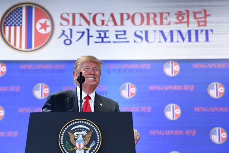 In a blockbusting press conference after the summit, Trump said the US would halt military exercises with Seoul -- something long sought by Pyongyang, which claims the drills are a rehearsal for invasion