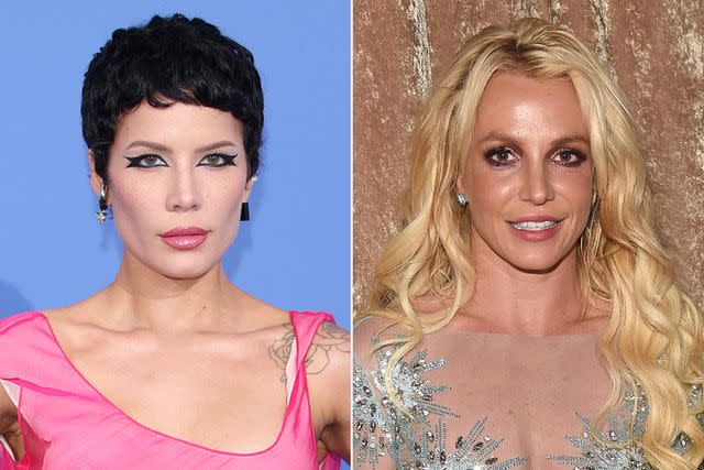 <p>Daniele Venturelli/Getty; Kevin Mazur/WireImage</p> Halsey and Britney Spears