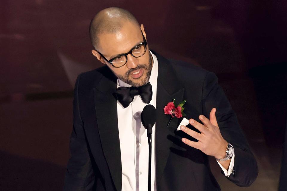 <p>Kevin Winter/Getty Images</p> Cord Jefferson accepts the Best Adapted Screenplay award for "American Fiction" onstage during the 96th Annual Academy Awards at Dolby Theatre on March 10, 2024 in Hollywood, California.