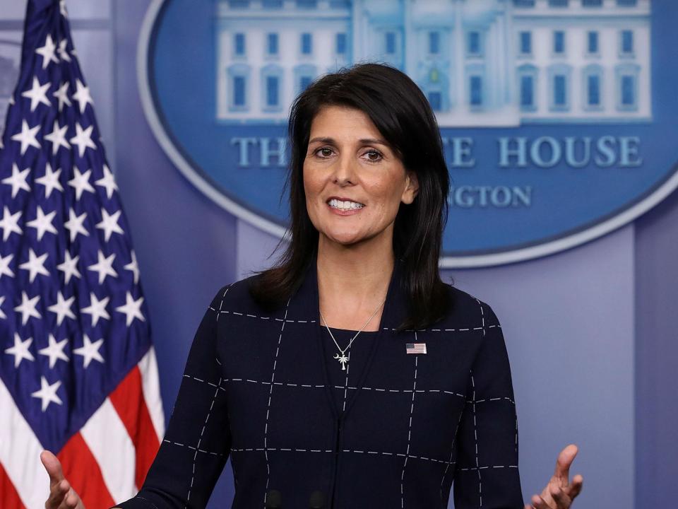 US ambassador to the UN Nikki Haley warns the Trump administration may pull out from the UN Human Rights Council: Getty