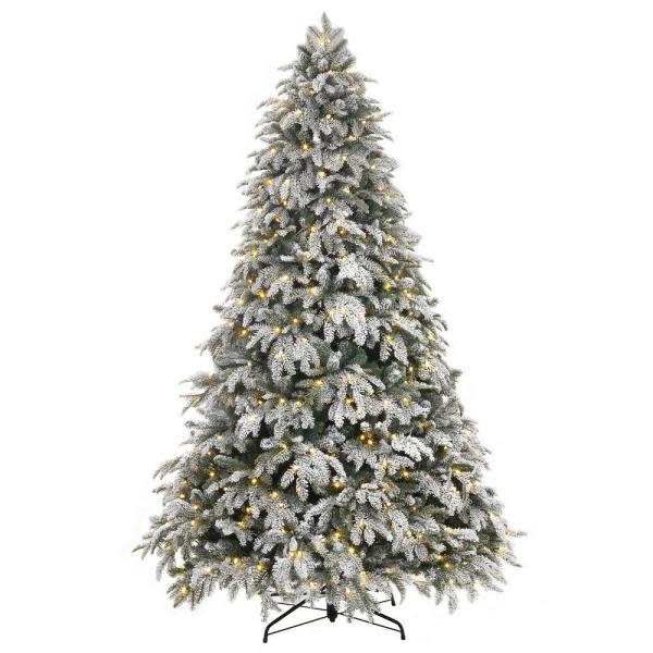 7.5 ft Kenwood Frasier Fir Flocked LED Pre-Lit Artificial Christmas Tree with 1000 Warm White Lights