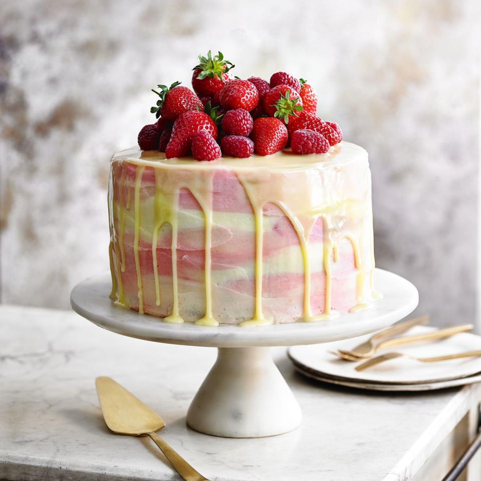 <p>A true showstopper, this sensational cake is perfect for a summer celebration. Use prosecco, cava, champagne or elderflower pressé for the fizz.</p><p><strong>Recipe: <a href="https://www.goodhousekeeping.com/uk/food/recipes/a40008955/raspberry-fizz-celebration-cake/" rel="nofollow noopener" target="_blank" data-ylk="slk:Raspberry and Fizz Celebration Cake;elm:context_link;itc:0;sec:content-canvas" class="link ">Raspberry and Fizz Celebration Cake </a><br></strong></p>