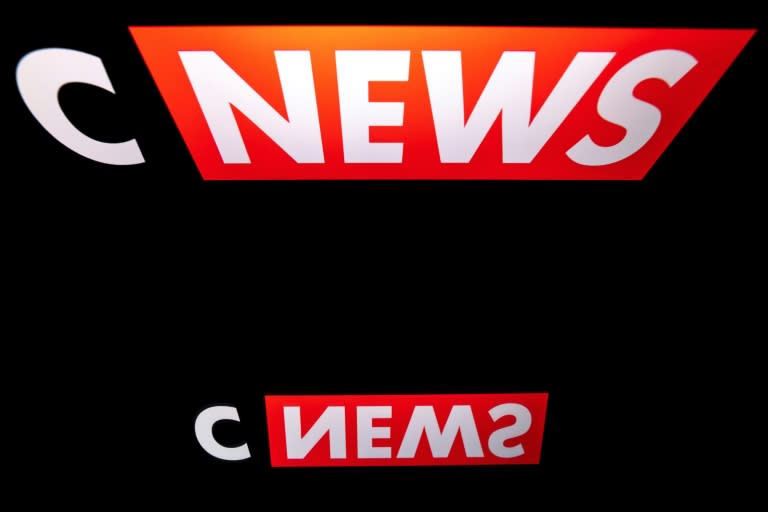 Logo de la chaîne CNews, le 26 mars 2019 (Lionel BONAVENTURE)