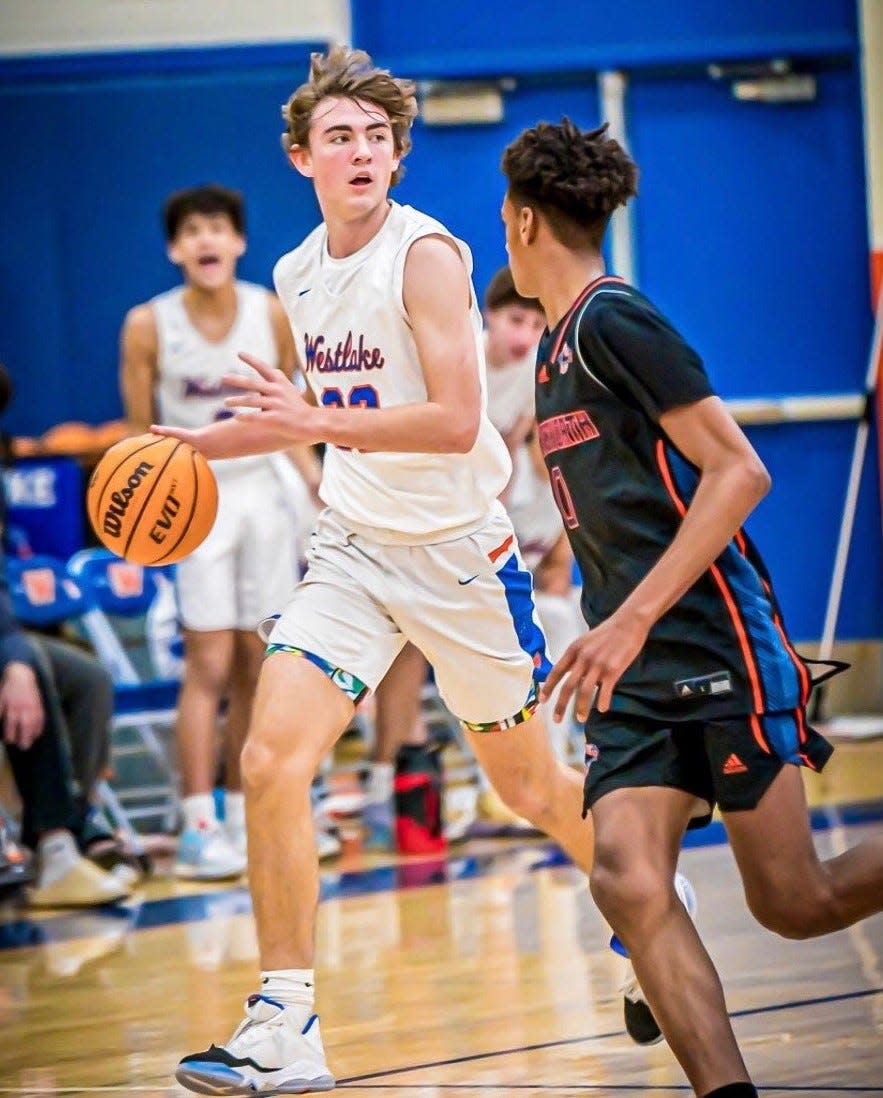 Sophomore Austin Maziasz has emerged as one of the leaders for the Westlake High basketball team.