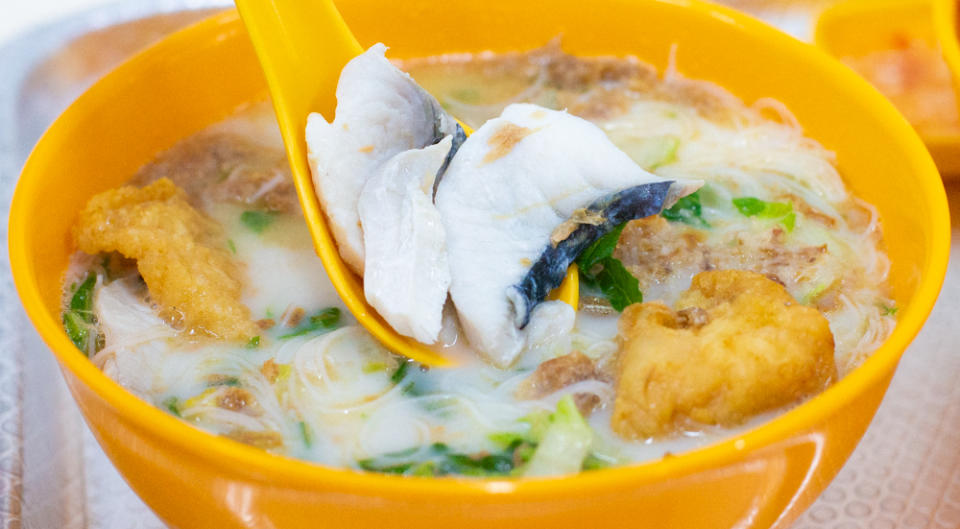 blanco court fried fish noodle - soup sliced fish pieces