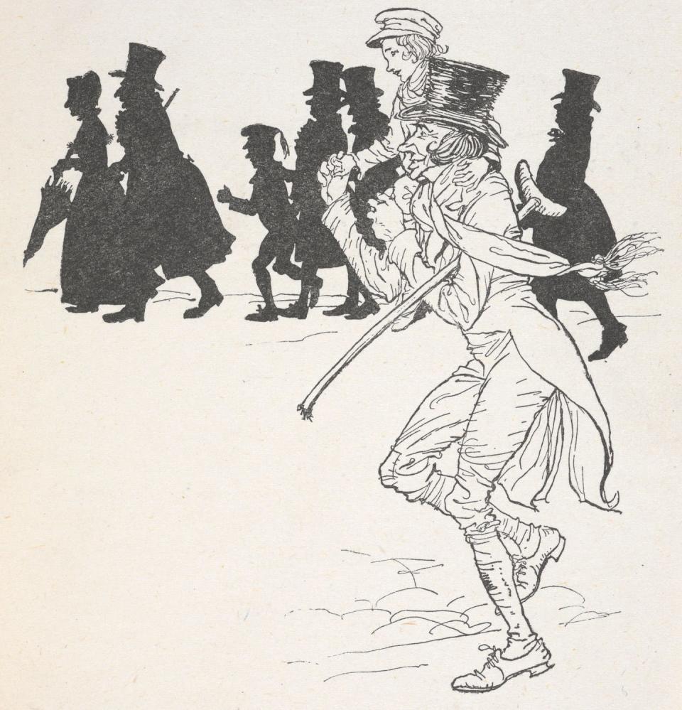 <span class="caption">Ilustración de _A Christmas Carol_ de Dickens firmada por Arthur Rackam en 1915.</span> <span class="attribution"><a class="link " href="https://commons.wikimedia.org/wiki/File:Dickens-charles-christmas-F60134-87.jpg" rel="nofollow noopener" target="_blank" data-ylk="slk:Wikimedia Commons;elm:context_link;itc:0;sec:content-canvas">Wikimedia Commons</a></span>