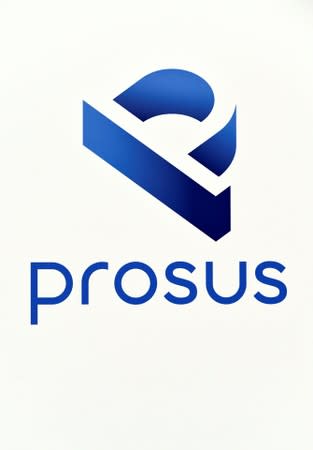 A logo of Prosus is diplayed at Amsterdam's stock exchange building as Prosus begins trading on the Euronext stock exchange in Amsterdam