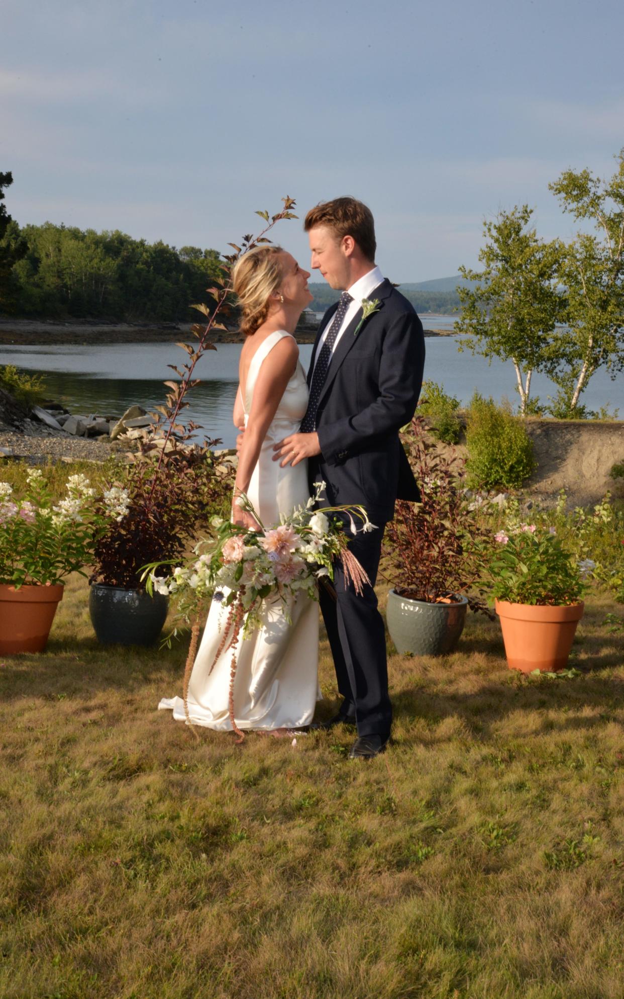 Cora Hilts' wedding was held at her parents' home in Maine -