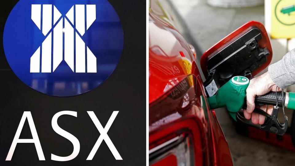ASX logo and filling up car with petrol 
