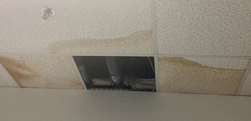 Some ceiling panels were damaged and will have to be replaced on the event level at Bridgestone Arena after being damaged by flood waters when a water main broke near the building last week.