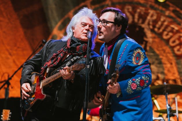 Marty Stuart and Chris Scruggs, the grandson of bluegrass great Earl Scruggs, perform at Earl Scruggs Music Festival. - Credit: Cora Wagener Photography*