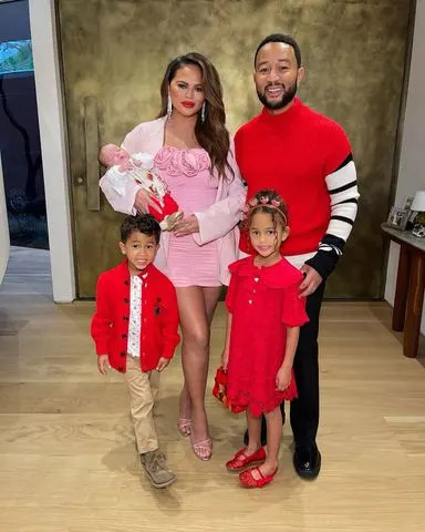 John Legend/instagram John Legend and Chrissy Teigen celebrate Valentine's Day with their three kids